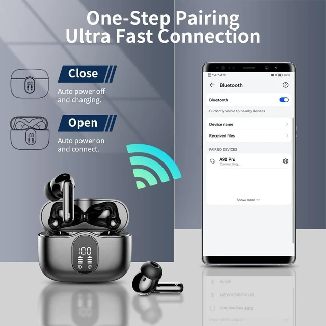 Alt view image 5 of 5 - True Wireless Earbuds Bluetooth Headphones HiFi Stereo Ear Buds,Matte Black