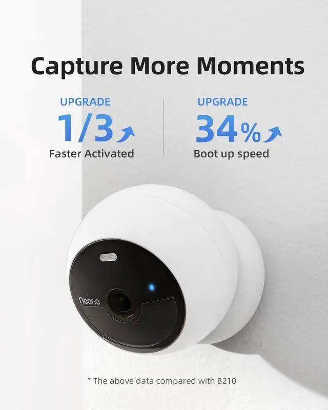 Alt view image 4 of 5 - Noorio B211 Security Camera Indoor Outdoor Wireless 2K+ Bluetooth Camera for Home Security, Motion Activated Security Camera Spotlight Color Night Vision 16GB Local Storage Work with Alexa Magn