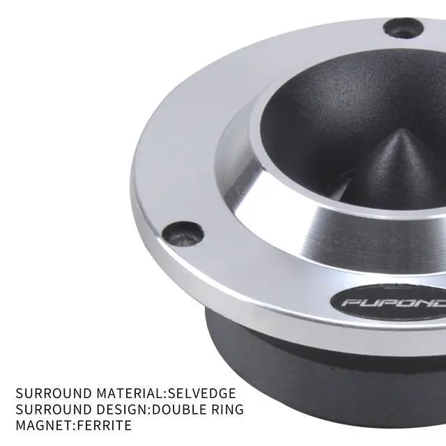Alt view image 4 of 5 - PUPOND 4'' Tweeters, 300watts,4 Ohm Ferrite tweeters for car Audio,Titanium Film Aluminium Panel Bullet tweeters Speakers,Pair