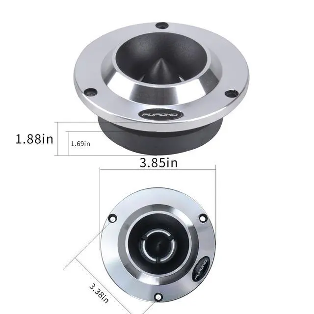 Alt view image 5 of 5 - PUPOND 4'' Tweeters, 300watts,4 Ohm Ferrite tweeters for car Audio,Titanium Film Aluminium Panel Bullet tweeters Speakers,Pair