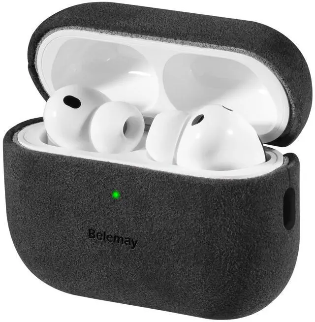 Main image of Belemay Handcrafted Alcantara Case for AirPods Pro 3rd Gen (2025), Compatible with MagSafe, Luxury Italian Suede-Like Material, Comfortable Grip, Elegant Cover Compatible with Airpods