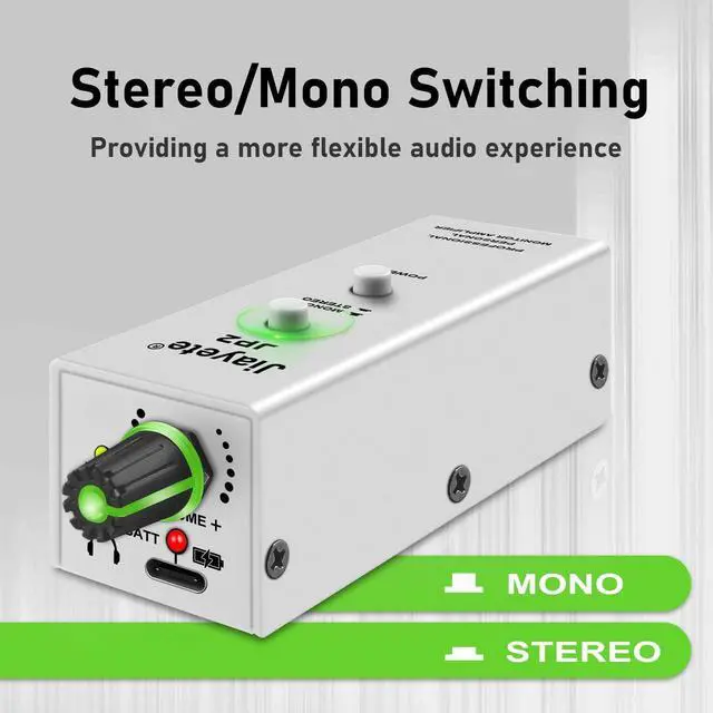 Alt view image 2 of 5 - Jiayete Rechargeable in-Ear Monitor Amplifier, Headphone Amp with XLR & TRS Input, 1/8-Inch Output, 8H Battery Life, Stereo/Mono for Bass, Guitar, Audio Mixer, and Keyboardists