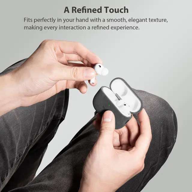 Alt view image 4 of 5 - Belemay Handcrafted Alcantara Case for AirPods Pro 3rd Gen (2025), Compatible with MagSafe, Luxury Italian Suede-Like Material, Comfortable Grip, Elegant Cover Compatible with Airpods