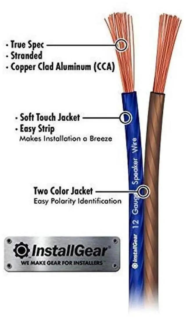 Alt view image 2 of 5 - InstallGear 12 Gauge Speaker Wire (100ft - Blue/Black) - Car & Home Speaker Cable for Stereos, Theater, Radio, Outdoor Use