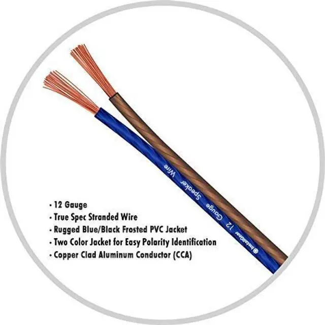 Alt view image 3 of 5 - InstallGear 12 Gauge Speaker Wire (100ft - Blue/Black) - Car & Home Speaker Cable for Stereos, Theater, Radio, Outdoor Use