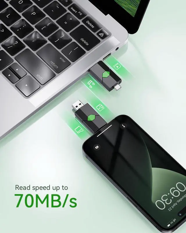 Alt view image 3 of 5 - K&ZZ 128GB USB C Flash Drive 1 Pack Dual USB-C Thumb Drive 3.0 Push-Pull USB A + Type C Memory Stick Photo Stick for Smartphone Tablet Laptop iPhone 17