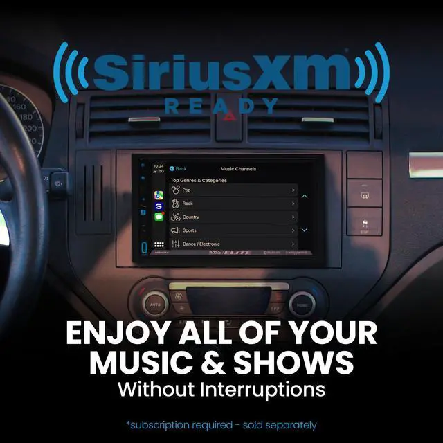 Alt view image 4 of 5 - BOSS Audio Systems Elite Series BE7ACP.X Car Stereo - Apple CarPlay, Android Auto, SiriusXM-Ready, Double Din, 7 Inch Touchscreen, No CD DVD Player