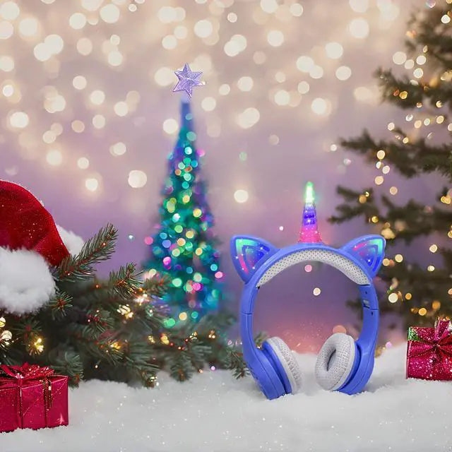 Alt view image 2 of 5 - YUSONIC Unicorn Kids Bluetooth Headphones,15 Hours Play time, Toddler Bluetooth Headphones for Girls Boys Laptop Phones,Led Light Up Kids Wireless Headphone for Birthday Travel School Gifts (Bl