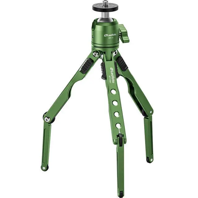 Main image of Leofoto MT-03mini Mini Tabletop Tripod Kit with MBH-20 Ball Head, Lightweight Pocket Camera Tripod with Flexible Spider Legs for Smartphone Vlogging, Travel Photography & Video (Green)