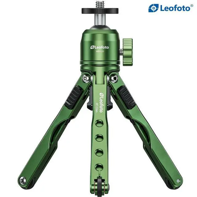 Alt view image 2 of 5 - Leofoto MT-03mini Mini Tabletop Tripod Kit with MBH-20 Ball Head, Lightweight Pocket Camera Tripod with Flexible Spider Legs for Smartphone Vlogging, Travel Photography & Video (Green)