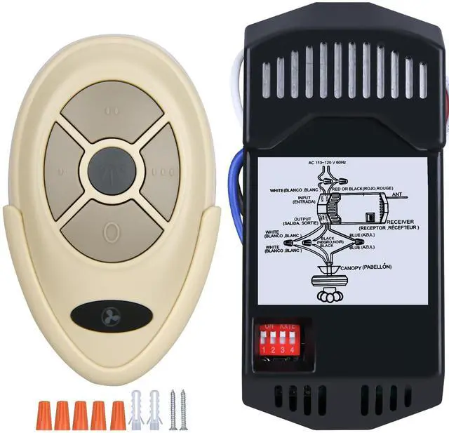 Main image of ZWP Ceiling Fan Replacement Remote Control Kit for Harbor Breeze, Hampton Bay, Hunter, Allen Roth, Kichler UC7202T CHQ7202T FAN-35T KUJCE9603 L3HFAN35T1, 3 Speed, Light Dimmer, with Receiver