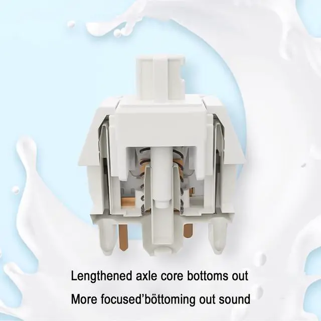 Alt view image 4 of 5 - Gateron Smoothie Keyboard Switches,5-Pin Linear Creamy Switches pre lubed,40gf White Keyboards Switches Full POM,RGB LED,Suitable for MX Mechanical Keyboards(72PCS,White)