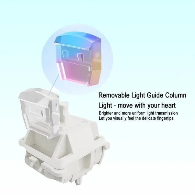 Alt view image 5 of 5 - Gateron Smoothie Keyboard Switches,5-Pin Linear Creamy Switches pre lubed,40gf White Keyboards Switches Full POM,RGB LED,Suitable for MX Mechanical Keyboards(72PCS,White)