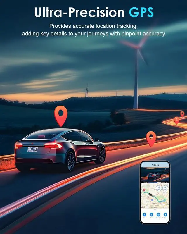 Alt view image 4 of 5 - ORSKEY 4K Dash Cam Front and Rear, Free 64GB Card, STARVIS 2 Sensor, 5.8GHz WiFi Dash Camera for Cars, 2160P+1080P Dual Car Camera with GPS, 3" IPS, 24H Parking Mode, WDR, Support 512GB Max