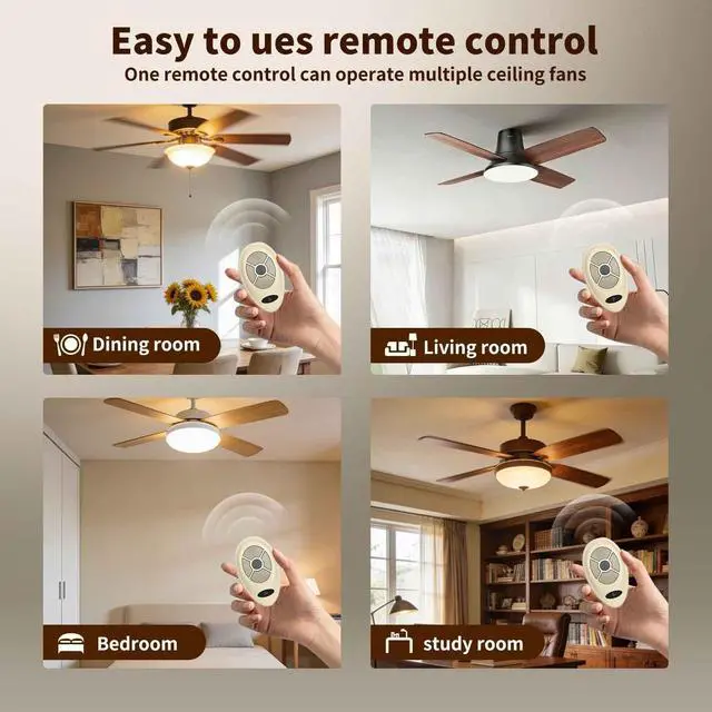 Alt view image 5 of 5 - ZWP Ceiling Fan Replacement Remote Control Kit for Harbor Breeze, Hampton Bay, Hunter, Allen Roth, Kichler UC7202T CHQ7202T FAN-35T KUJCE9603 L3HFAN35T1, 3 Speed, Light Dimmer, with Receiver