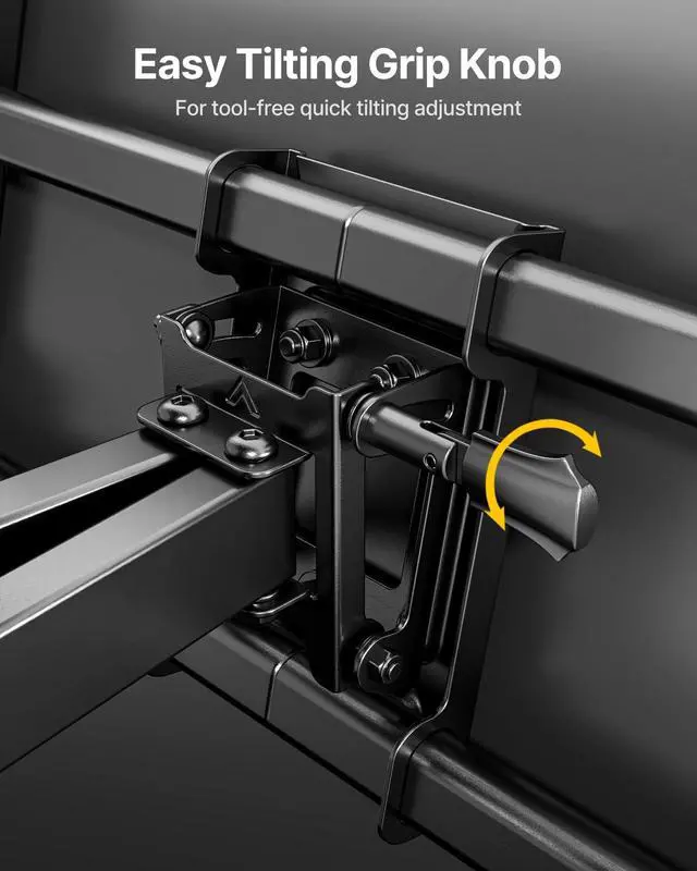 Alt view image 5 of 5 - monTEK Heavy Duty TV Wall Mount for 37-90 Inch TVs up to 165lbs, 4X Load Tested, 25.1" Extended Full Motion Dual Articulating Arms, Fits 12/16/18/24" Studs, Tool-Free Tilt/Swivel, Max VESA 600x400mm