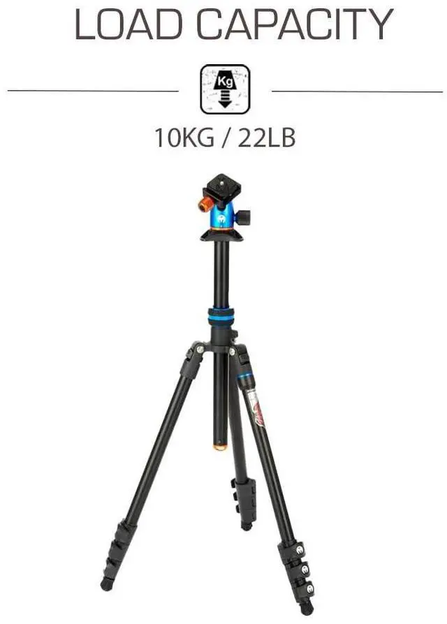 Alt view image 3 of 5 - 3 Legged Thing Patti 2.0 Flip Lock Tripod with AirHed Mini - Ocean Blue (PATTIBLUE2.0)