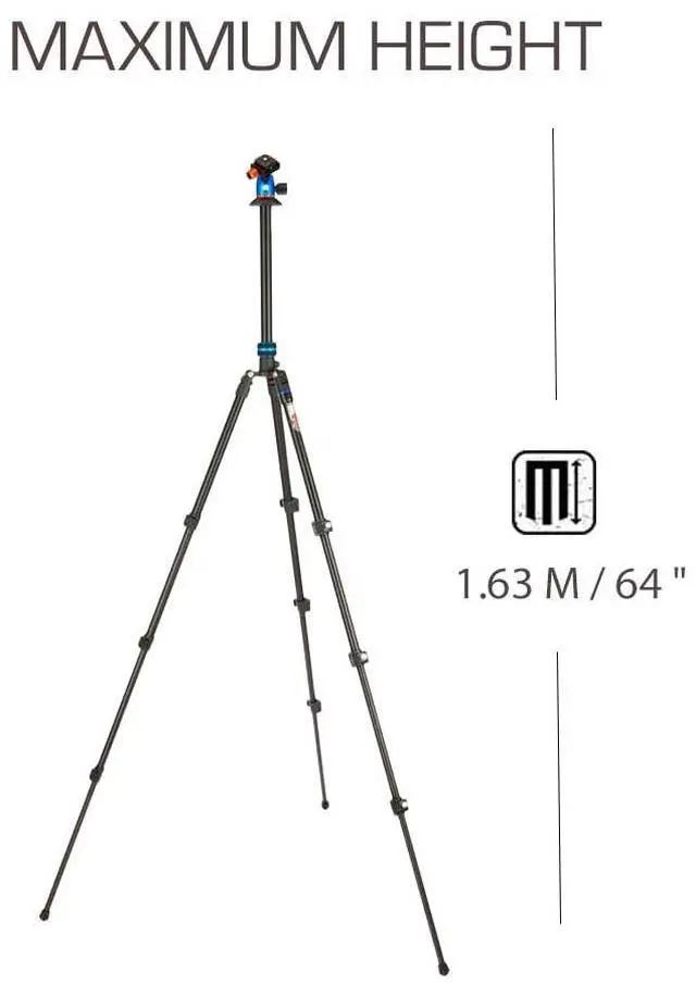 Alt view image 5 of 5 - 3 Legged Thing Patti 2.0 Flip Lock Tripod with AirHed Mini - Ocean Blue (PATTIBLUE2.0)