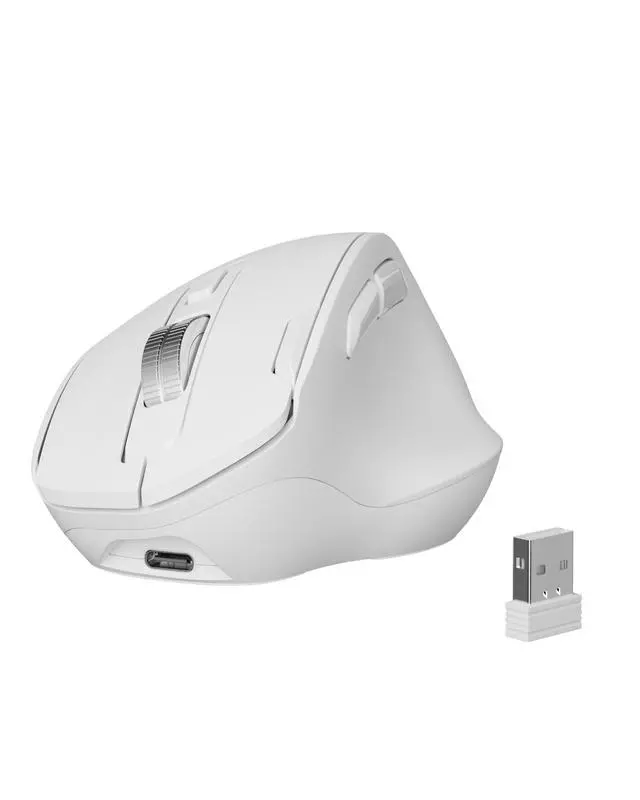 Alt view image 2 of 5 - EWEADN C2 Ergonomic Mouse, Wireless Computer Mouse (BT&2.4G) for Work/Office, 5 Adjustable 4000 DPI, Quiet Clicks, RGB Light, Battery Rechargeable Comfort Grip Bluetooth Mouse for Laptop/PC/Mac