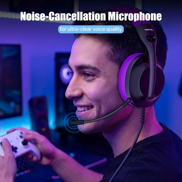 Alt view image 3 of 5 - WIRWTRU Wired Gaming Headset for PS5, Xbox, Xbox Series X^^S, PC, PS4