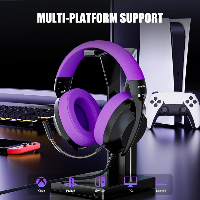 Alt view image 5 of 5 - WIRWTRU Wired Gaming Headset for PS5, Xbox, Xbox Series X^^S, PC, PS4