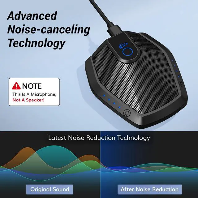 Alt view image 2 of 5 - TONOR Conference Microphone with AI Noise Canceling, USB Mic for Teleconference, Condenser Mic for Work at Home, Volume Adjustment, Compatible with Windows and Mac, Desktop PC and Laptop, G11 PRO