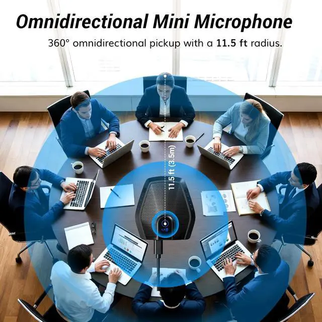 Alt view image 3 of 5 - TONOR Conference Microphone with AI Noise Canceling, USB Mic for Teleconference, Condenser Mic for Work at Home, Volume Adjustment, Compatible with Windows and Mac, Desktop PC and Laptop, G11 PRO