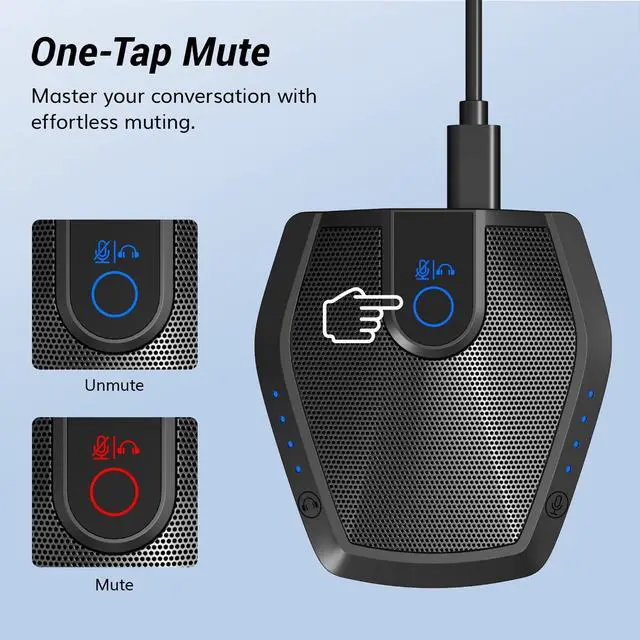 Alt view image 5 of 5 - TONOR Conference Microphone with AI Noise Canceling, USB Mic for Teleconference, Condenser Mic for Work at Home, Volume Adjustment, Compatible with Windows and Mac, Desktop PC and Laptop, G11 PRO