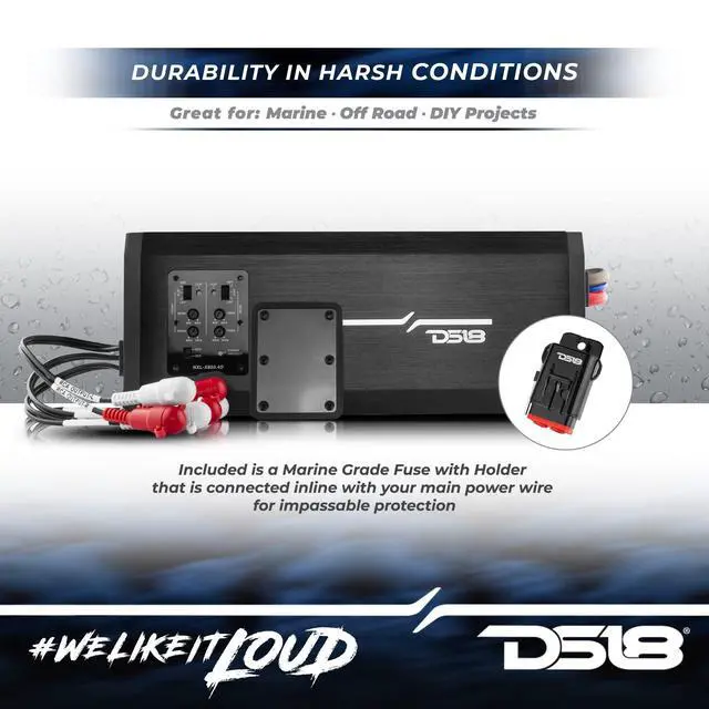 Alt view image 3 of 5 - DS18 Hydro NXL-X850.4D 4-Channel Marine Waterproof Amplifier - Class D Full-Range @ 4 Ohms 250 x 4 RMS 2400 Watts Peak - Great for Boats, Motorsports, Motorcycles, and All Elements Applications