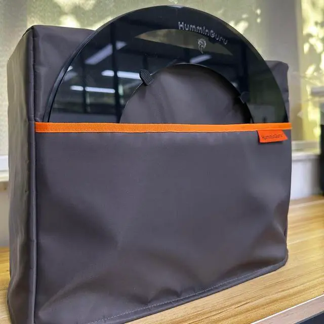 Alt view image 4 of 5 - HumminGuru Premium Dust Cover with Front Pocket for HG01 & NOVA Ultrasonic Vinyl Record Cleaner- Store 7/10 Record Adapters & Vinyl Record Cleaning Kit (Grey)