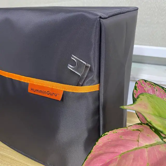 Alt view image 3 of 5 - HumminGuru Premium Dust Cover with Front Pocket for HG01 & NOVA Ultrasonic Vinyl Record Cleaner- Store 7/10 Record Adapters & Vinyl Record Cleaning Kit (Grey)