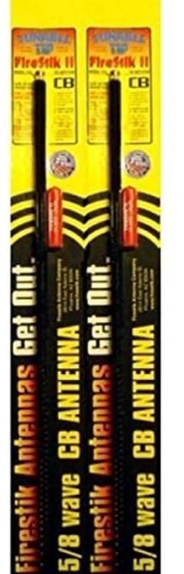 Main image of LOT OF 2 Firestik II FS2-B 5/8 Wave 300W TUNABLE TIP CB Radio Antenna (BLACK)