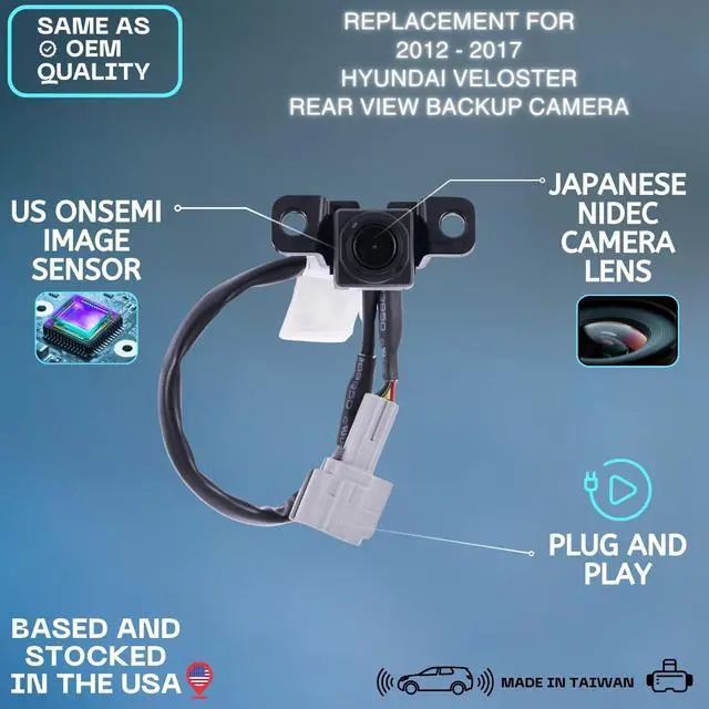 Alt view image 2 of 5 - Backup Camera Replaces for 2012-2017 Hyundai Veloster OE Part # 95760-2V000, 95760-2V002, 95760-2V100