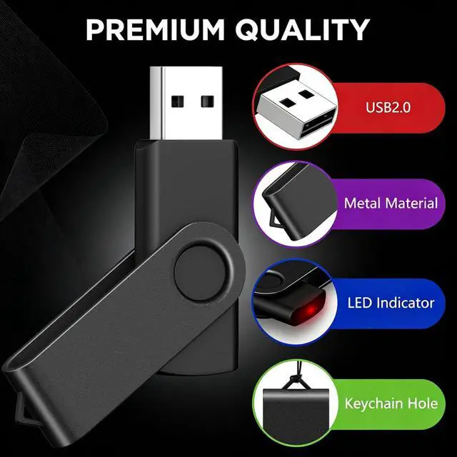 Alt view image 5 of 5 - 16GB Flash Drive 5 Pack with Type C Adapter, AreTop USB 2.0 Thumb Drive