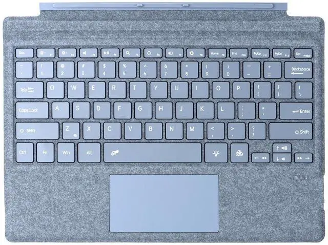 Main image of mobee Type Cover for Microsoft Surface Pro 7+ / Pro 7/6 / 5/4 / 3, 12.3 inch, Ultra-Slim Bluetooth Keyboard with Multi-Touchpad, 7-Color Backlight (Crystal Blue)