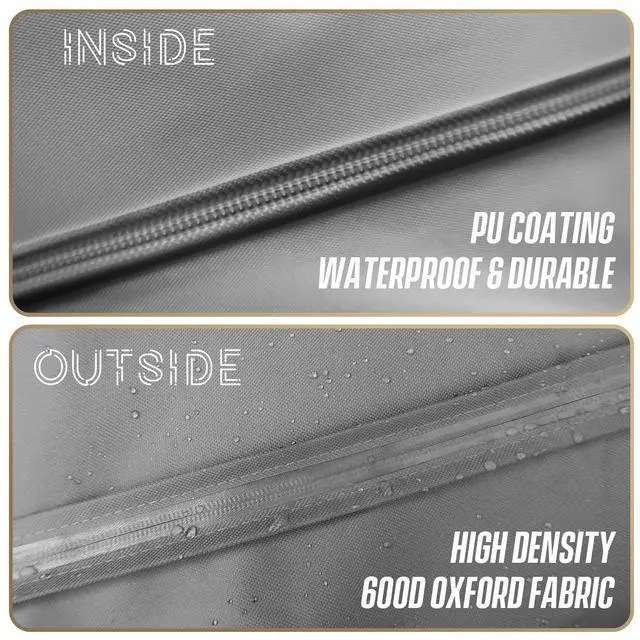 Alt view image 3 of 5 - IC ICLOVER Outdoor TV Cover 60-65 inch, 600D Heavy Duty Weatherproof TV Enclosure, Waterproof Zipper Access with Bottom Seal for Outside LED, LCD, OLED Flat Screen TVs
