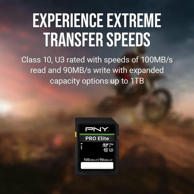 Alt view image 3 of 5 - PNY 512GB PRO Elite Class 10 U3 V30 SDXC Flash Memory Card - 100MB/s, Class 10, U3, V30, 4K UHD, Full HD, UHS-I, Full Size SD
