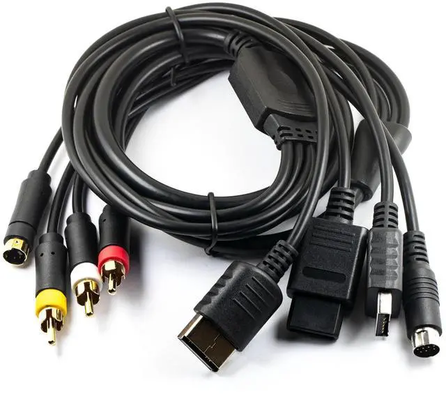 Main image of jujinglobal 6FT S-Video AV Cable for SS Saturn, N64, SNES, Gamecube, DC128, PS2