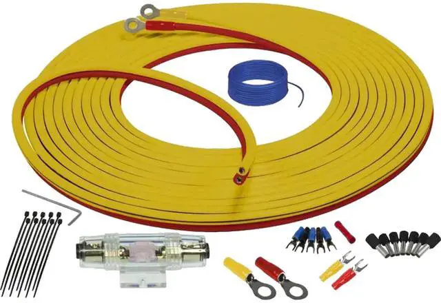 Main image of Stinger 9.8-ft 4GA Marine & Powersports Compliant Amplifier Installation Wiring Kit with Dual Siamese Power/Ground Wire (3 Meter), True Oxygen-Free Copper (OFC), Element-Resistant MIDI Fuse Holder