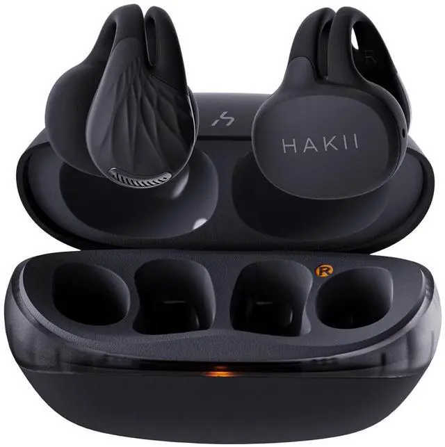 Main image of HAKII Open Ear Wireless Earbuds, Bluetooth 5.4 Ergonomic Clip on Bluetooth Earbuds with Stereo Sound/ENC, Touch Control Open Ear Headphones, IPX5 Waterproof Running Headphones for Sports, Fitne
