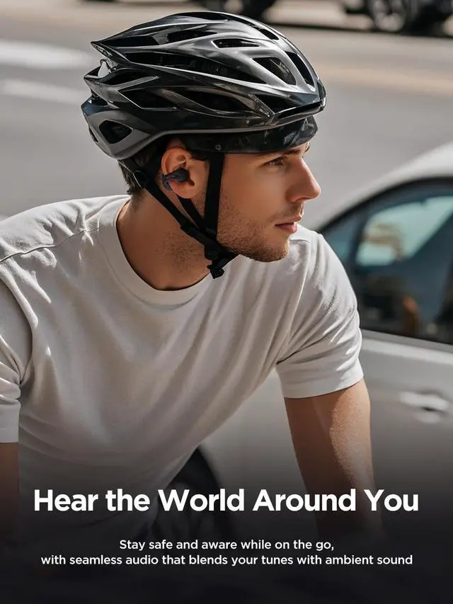 Alt view image 4 of 5 - HAKII Open Ear Wireless Earbuds, Bluetooth 5.4 Ergonomic Clip on Bluetooth Earbuds with Stereo Sound/ENC, Touch Control Open Ear Headphones, IPX5 Waterproof Running Headphones for Sports, Fitne