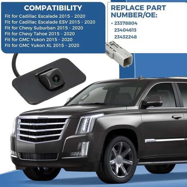 Alt view image 2 of 5 - Backup Camera Fit for Cadillac Escalade ESV,Fit for Chevy Tahoe Suburban,Fit for GMC Yukon Denali 2015-2020 Rear View Park Assist Camera Replace 23378804 23404613 23432248