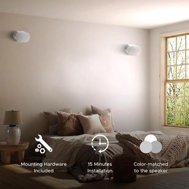 Alt view image 3 of 5 - Sound Bass ERA300 Wall Mount Bracket, Tilt and Swivel, White, Twin (2pcs), Compatible with Sonos ERA 300, Effortless Installation, Includes Mounting Kit, Double, Pair