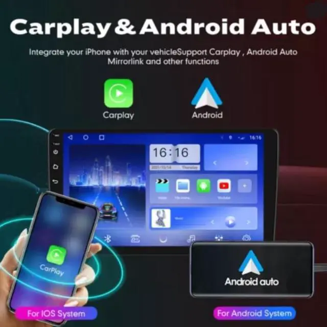 Alt view image 2 of 5 - Surakey Car Stereo for Jeep Grand Cherokee 2008-2010 Radio Android 15 GPS Navi for CarPlay Wireless Android Auto 2+32G 10in Touch Screen with Bluetooth WiFi FM RDS SWC Double Din DSP Backup Cam