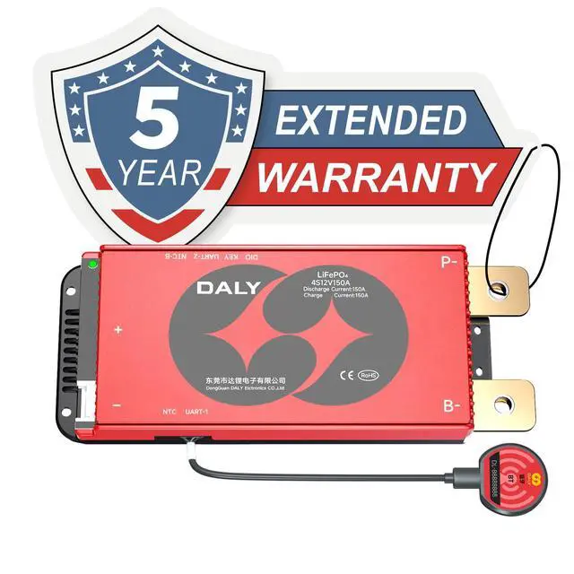 Alt view image 2 of 5 - DALY BMS 12V 4S 150A LiFePO4 - Smart Bluetooth Battery Protection Board for 12 Volt Lithium Battery Pack for RV Trolling Motor Portable Power Station