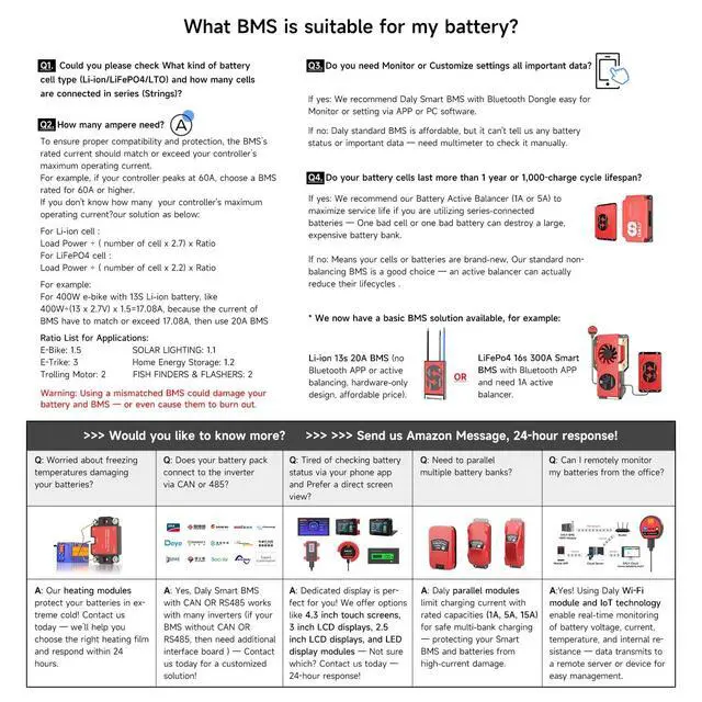 Alt view image 4 of 5 - DALY BMS 12V 4S 150A LiFePO4 - Smart Bluetooth Battery Protection Board for 12 Volt Lithium Battery Pack for RV Trolling Motor Portable Power Station