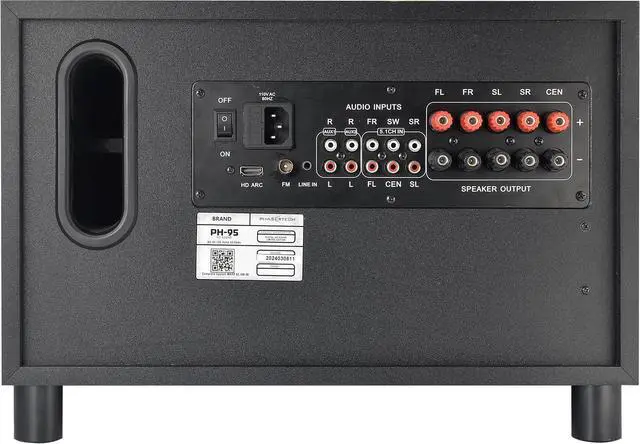 Alt view image 3 of 5 - 5.1 Channel Home Theater System with 10" Subwoofer, Bluetooth,5 Speakers, Remote, Radio, RCA- Perfect for Movies, Music, Karaoke