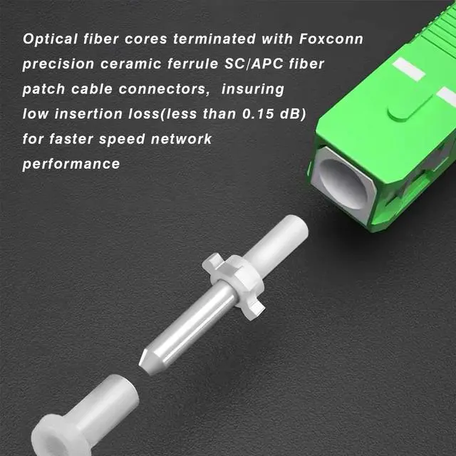 Alt view image 4 of 5 - Bangun 10Pack - 3m SC/APC to SC/APC Fiber Optic Internet Cable, Single Mode Patch Cable, Fiber Optic Jumper Optical Patch Cord - SIMPLEX - 9/125um - OS1/OS2 Compatible, LSZH Yellow