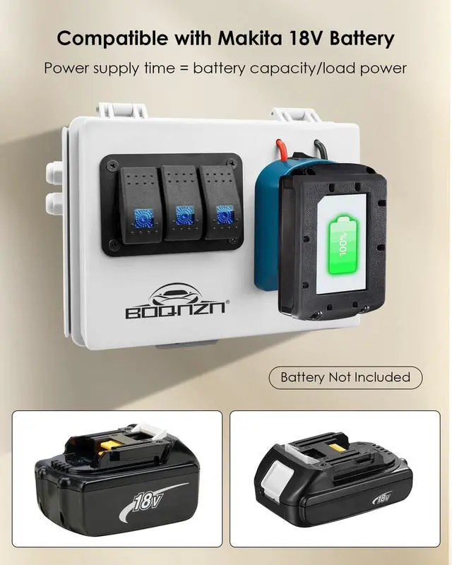 Alt view image 3 of 5 - Power Distribution Box with Adapter Compatible with Makita 18V Battery