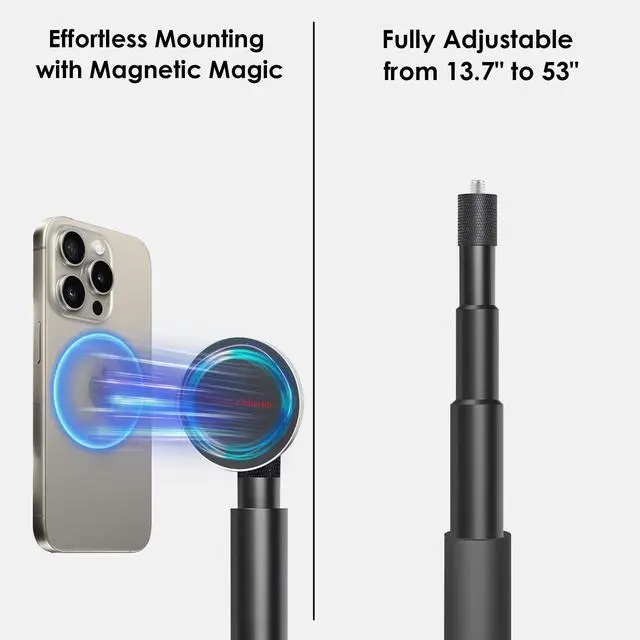 Alt view image 4 of 5 - Golf Monopod Stick, Record Golf Swing with Magnetic Phone Holder, Adjustable Tripod with Spike Stake Golf Accessories Golf Swing Training, Compatible with Gopro Insta, Golf Train Aids